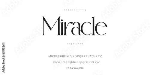 Miracle Elegant Classic Serif Font Alphabet Typography with Ligature