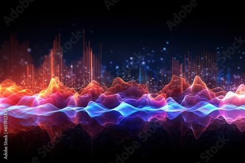 A vibrant and mesmerizing image capturing a wave of colorful light. Perfect for adding a burst of energy and excitement to any design project.