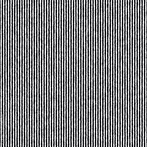 Seamless repeating pattern with hand drawn grunge style vertical stripes. Irregular corrugated black lines on a white background.  Monochrome striped geometric texture. Vector illustration.