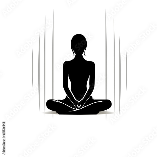 Sports woman engaged in yoga on a white background