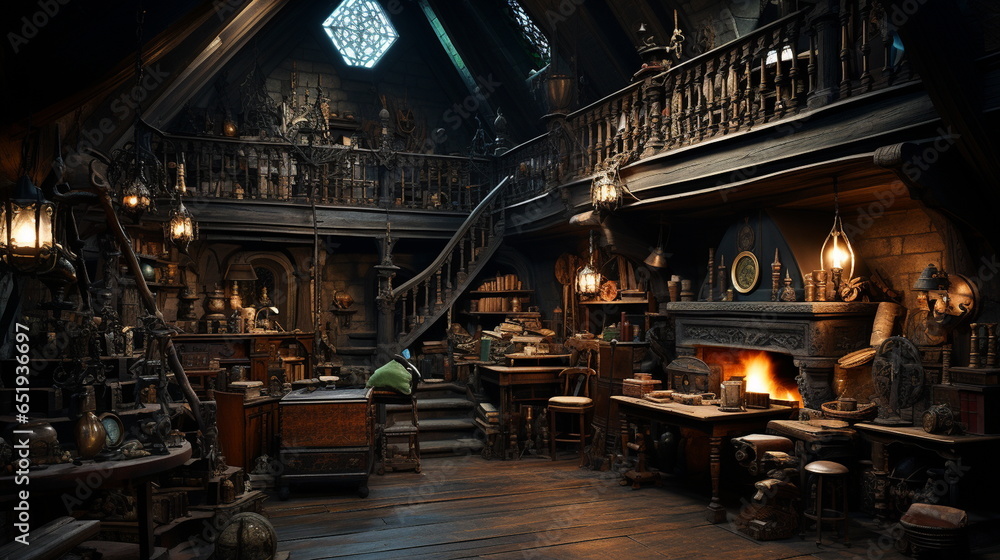 The attic of a 1500s European castle The attic of a 1500s European castle