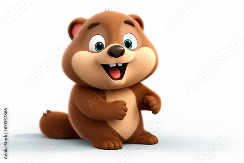 3d cartoon design cute character of an otter © imur
