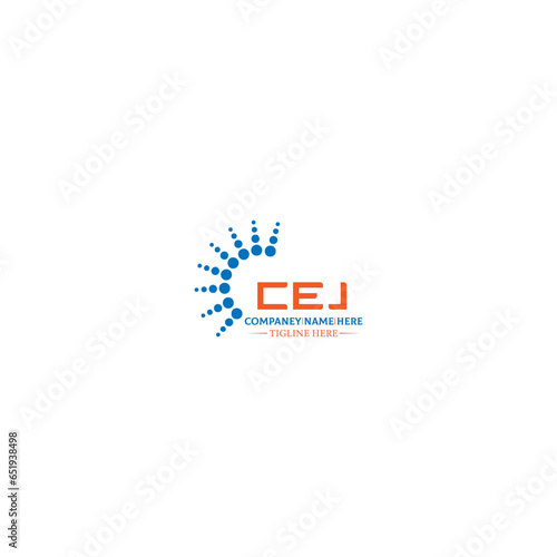 CEJ letter logo design in 3 style. CEJ polygon, circle, triangle, hexagon, flat and simple style with black and white color variation letter logo set in one artboard CEJ logo, CEJ.