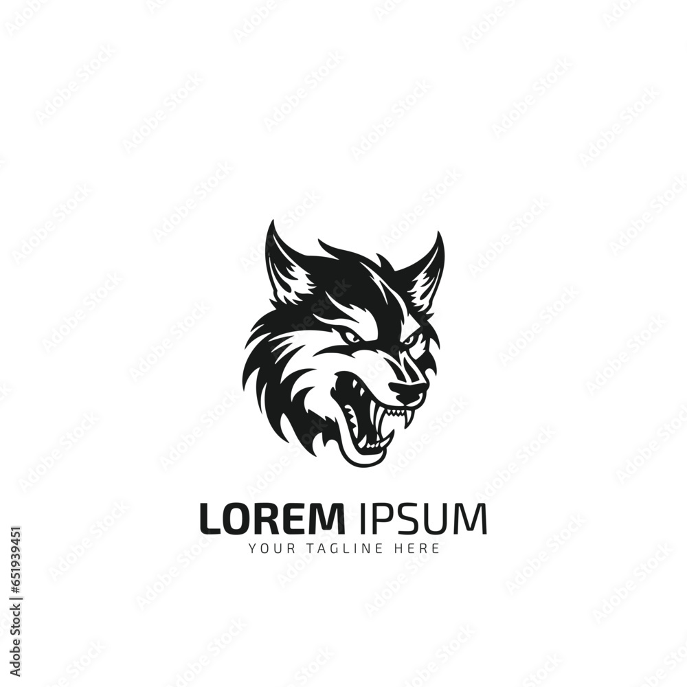 Black wolf logo icon design. Wild animal head silhouette symbol. Canine predator sign. Vector illustration. Black wolf logo icon design. Wild animal head silhouette symbol. Canine predator sign. Vector illustration.