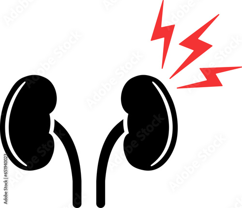 Kidney pain related icon in flat style.
