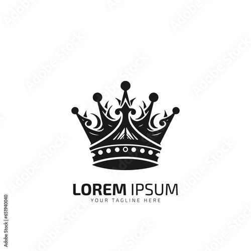 crown minimal logo icon silhouette template isolated on white background