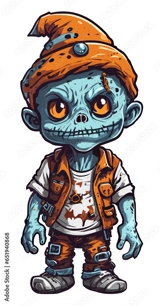 Little Halloween-style dressed zombie