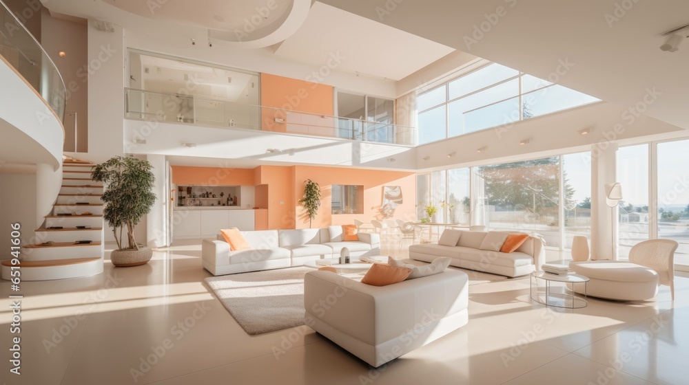 Modern house/villa interior design, 3d rendering