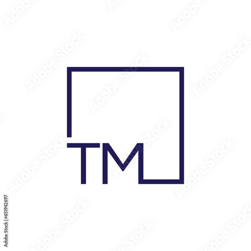 Creative initial letter TM square logo design concept vector template