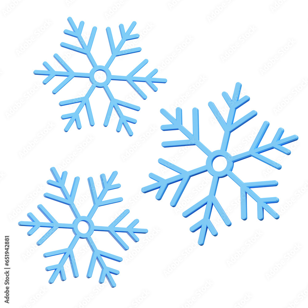 Snowflake 3D Icon Illustrations Snowflake 3D Icon Illustrations