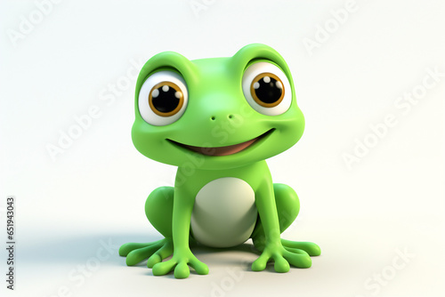 3d cartoon design cute character of a frog