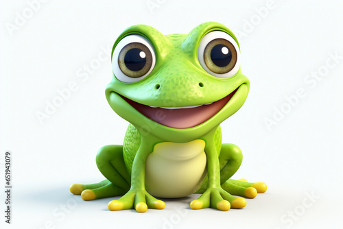 3d cartoon design cute character of a frog