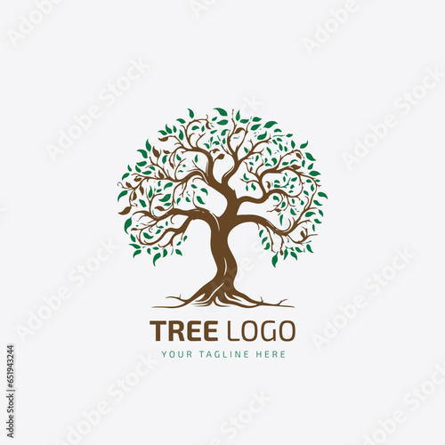Vector nature illustration tree. silhouette. using for tree background