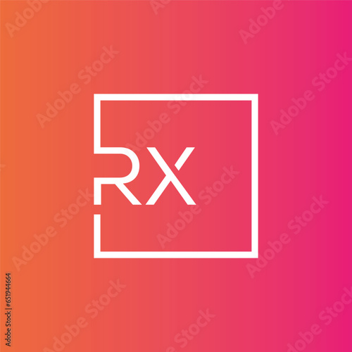 Creative initial letter RX square logo design concept vector template