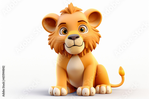 3d cartoon design cute character of a lion