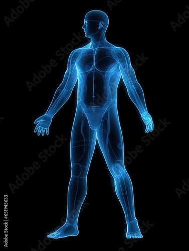 X-ray perspective pattern of male body,X-ray perspective pattern of male body