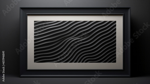 A black frame with a glossy finish and a modern abstract pattern photo