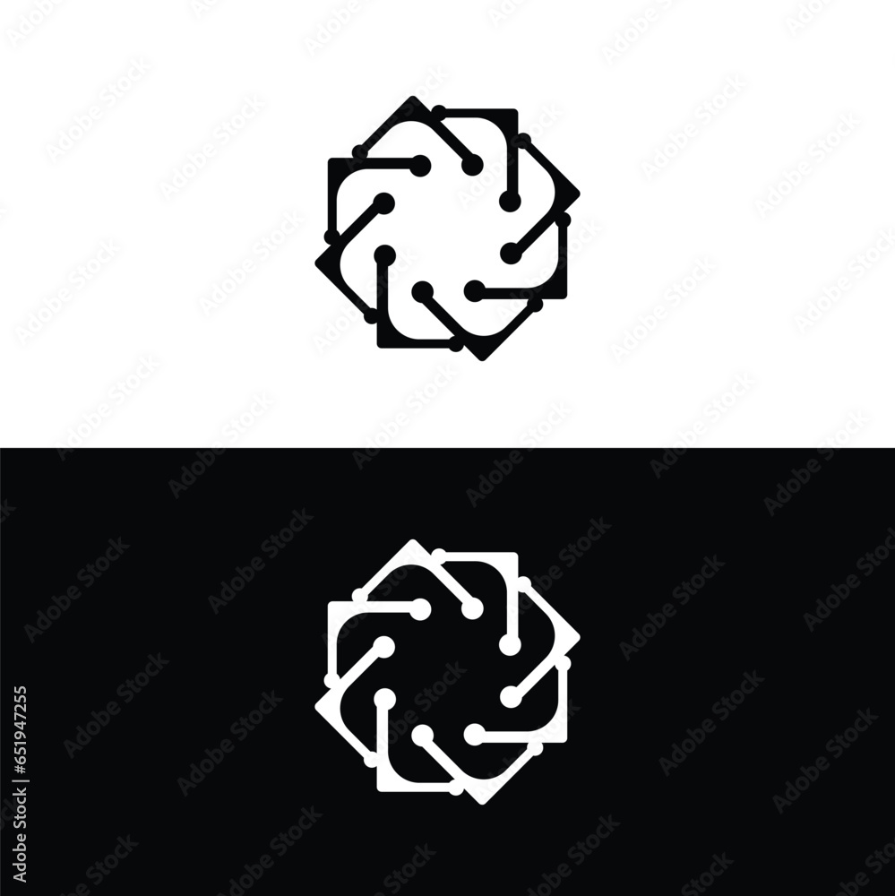 Black and white circle vector logo template design Black and white circle vector logo template design