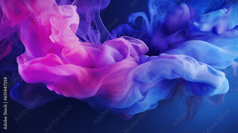 A blue and purple abstract painting on a canvas A blue and purple abstract painting on a canvas