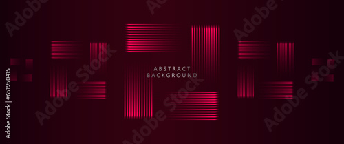 3D abstract red glowing lines shaped woven pattern on elegant red background. modern concept.