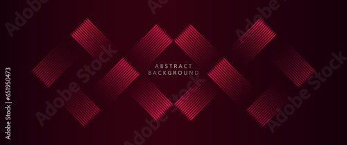 3D abstract red glowing lines shaped woven pattern on elegant red background. modern style.