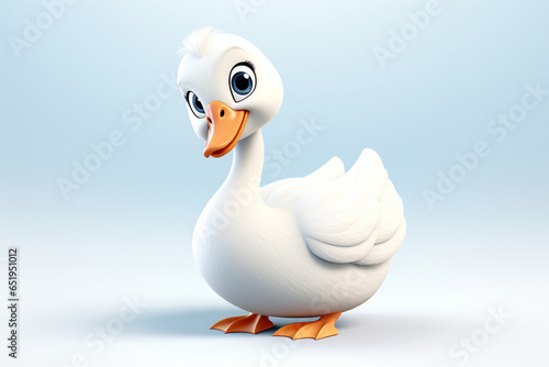 3D design of a cute goose character