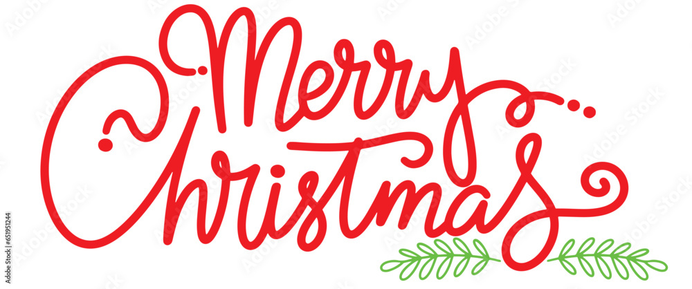 Merry christmas lettering typography