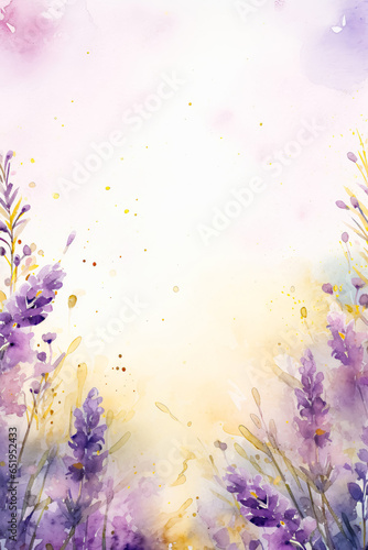 Watercolor Lavender Field Digital Papers  Purple Lavender Backgrounds  Purple Floral Wedding Invite Backgrounds  Lavender Plants Backdrop