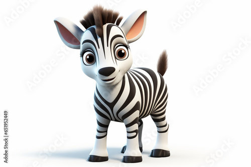 3d design of cute character of a zebra