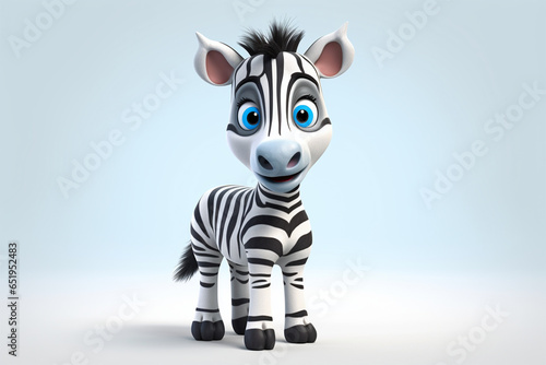 3d design of cute character of a zebra