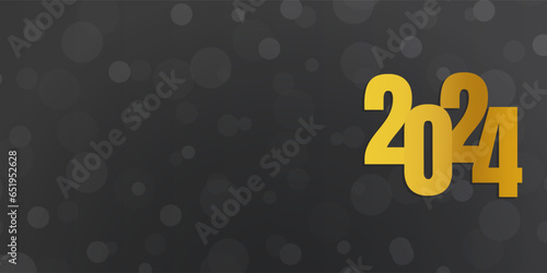 2024 New Year Abstract shiny color gold design element, luxury new year background, editable new year greetings card template