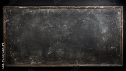 Blank chalkboard with a discarded eraser.