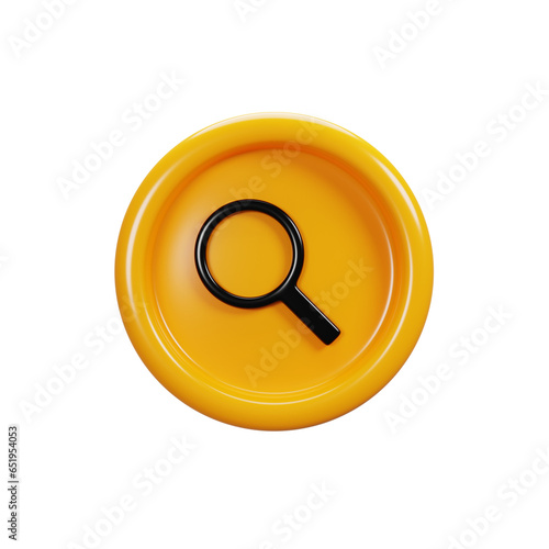 3d rendering search sign icon. User interface icon concept