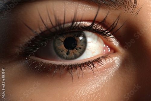 close up of a female eye, Generative AI