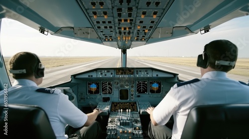 Pilots in the Cockpit, Preparing for Landing.