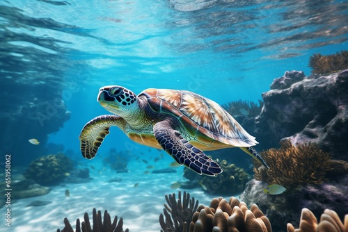 green sea turtle, Generative AI © ARNALDO
