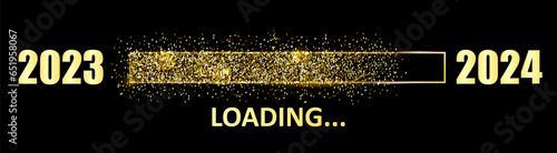 Gold Blaster Load Bar from 2023 to 2024 year. Expectation of the holiday – stock vector