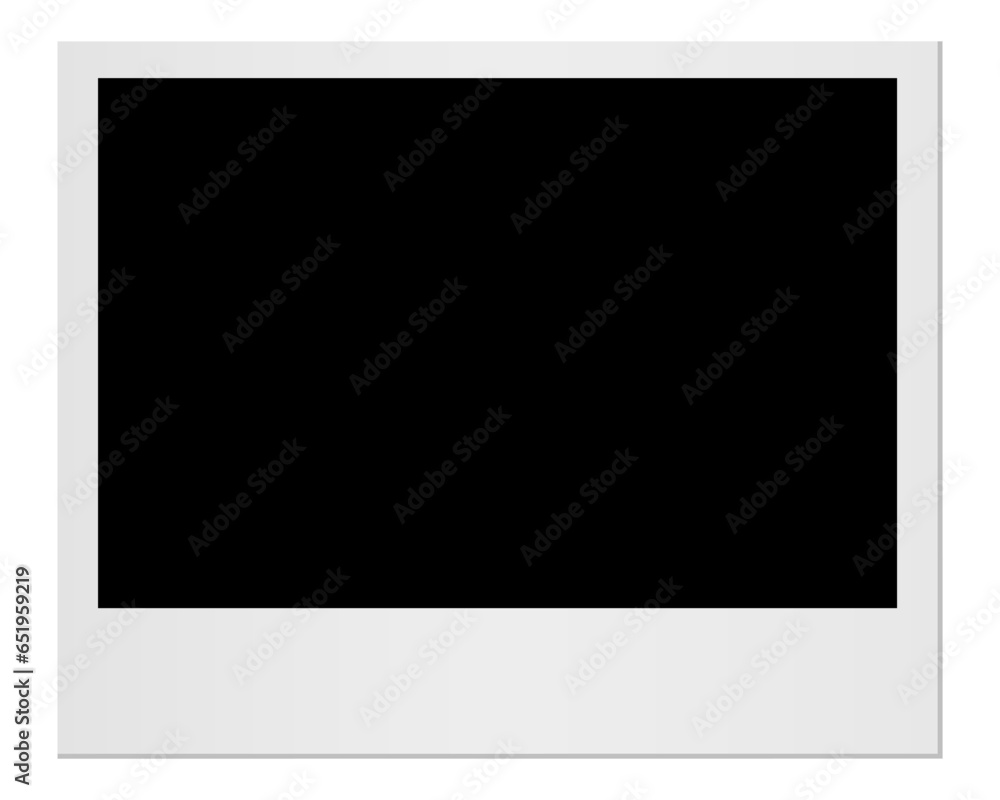 Empty white photo frame. Realistic horizontal photo card frame mockup - stock vector Empty white photo frame. Realistic horizontal photo card frame mockup - stock vector