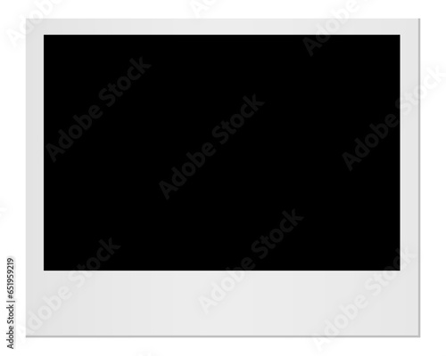 Empty white photo frame. Realistic horizontal photo card frame mockup - stock vector