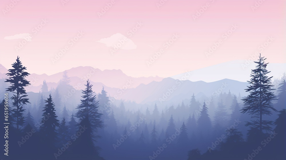 Misty morning light pink purple pastel gradient dreamy atmosphere pc desktop wallpaper background, ai generated	
