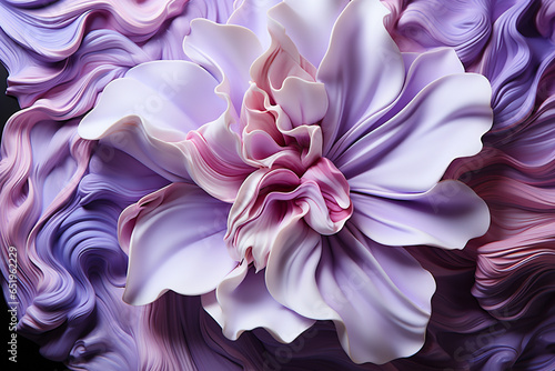 Fototapeta Naklejka Na Ścianę i Meble -  Pink and violet peonies still life acrylic painting with water splash background. AI Generative