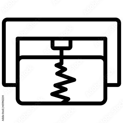 seismograf icon illustration design with outline