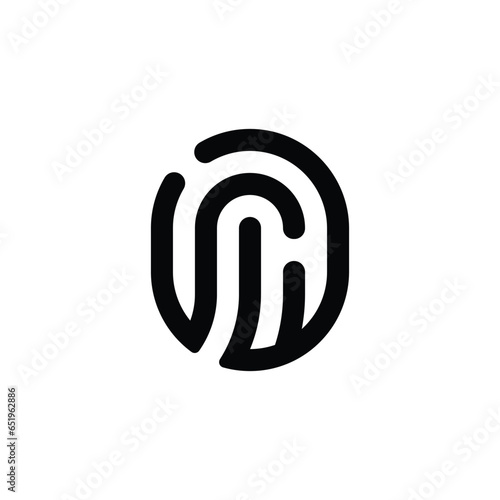 fingerprint, touch id on white background. fingerprint icon vector
