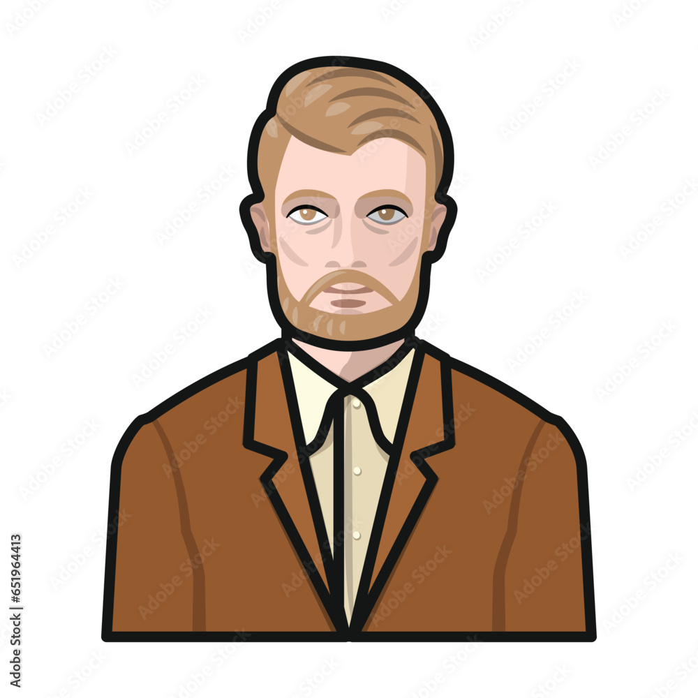Avatar and face vector color icon. Vector illustration profile and portrait on white background. Isolated color illustration icon of avatar and face .