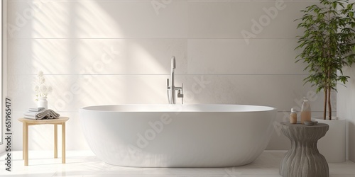 Sleek and stylish. Luxury meets simplicity. Modern white bathroom elegance. Bright and airy bath retreat with minimalistic design