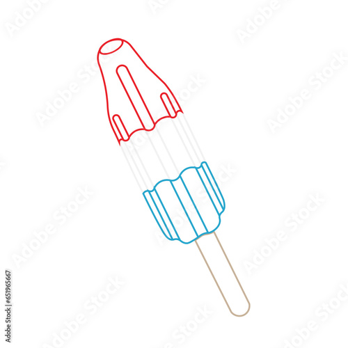 Popsicle Bomb pop Line Art Illustration Logo