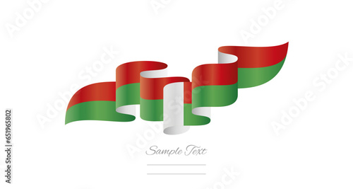 Madagascar white red green wavy flag ribbon concept design template. Premium Malagasy flag vector illustration design on isolated white background Free Download Madagascar white red green wavy flag ribbon concept design template. Premium Malagasy flag vector illustration design on isolated white background - GFXLoad