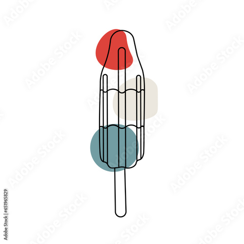Bomb pop Ice Simple Line Art Illustration Logo