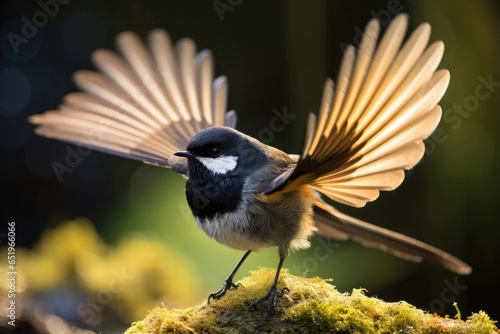 New Zealand Fantail Bird in the wild