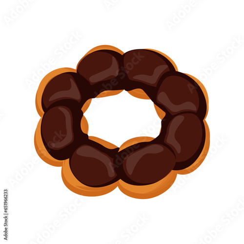 Chocolate Mochi Donut illustration logo